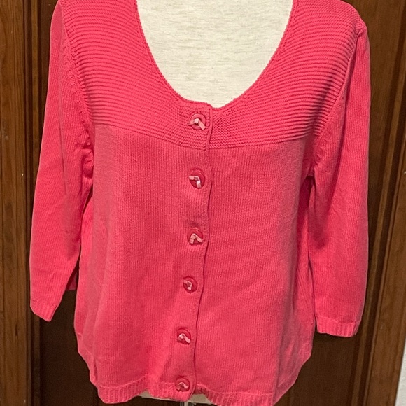 NWOT Pink 3/4 Sleeve Sweater Sz L - Picture 2 of 6